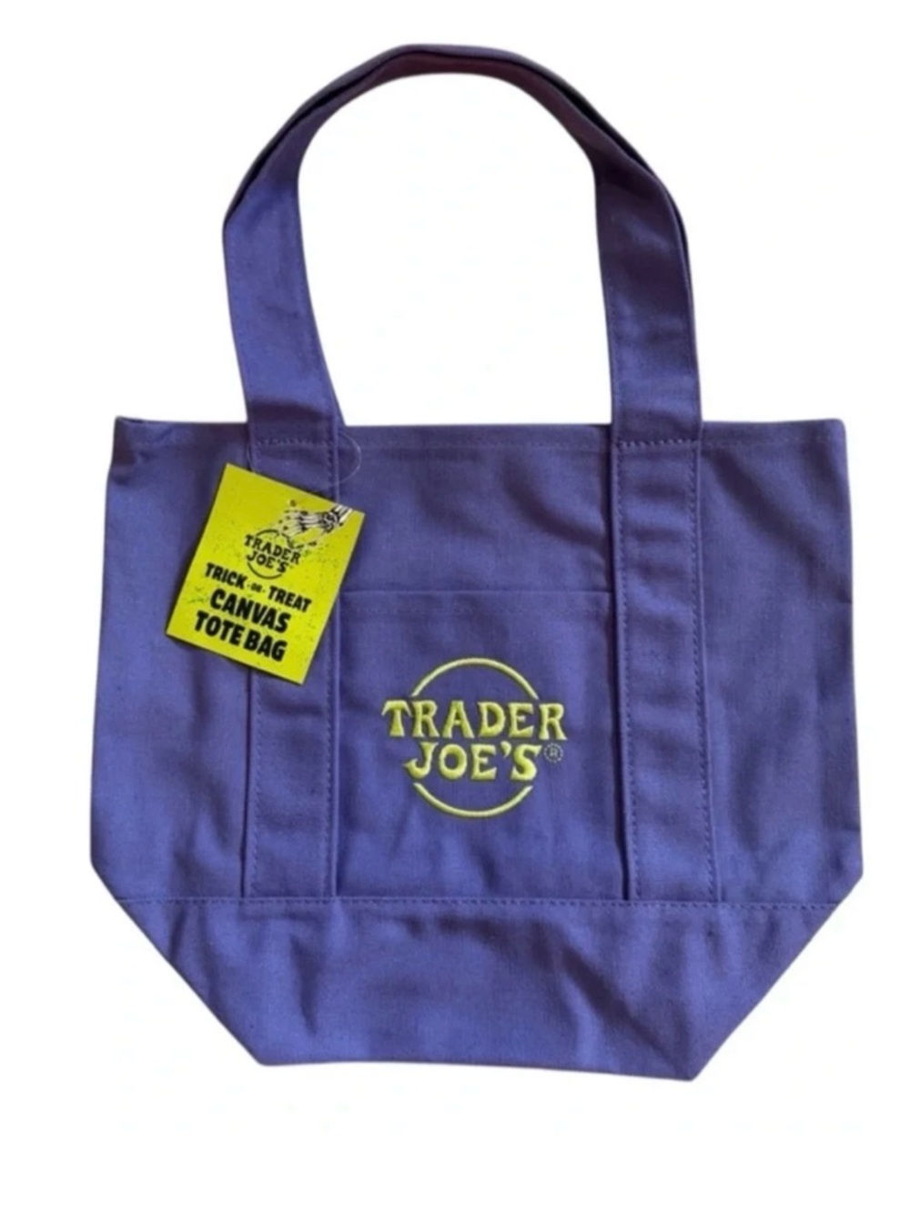 Trader Joe's Halloween Mini Canvas Tote Bag Trick or Treat Limited Edition NWT
